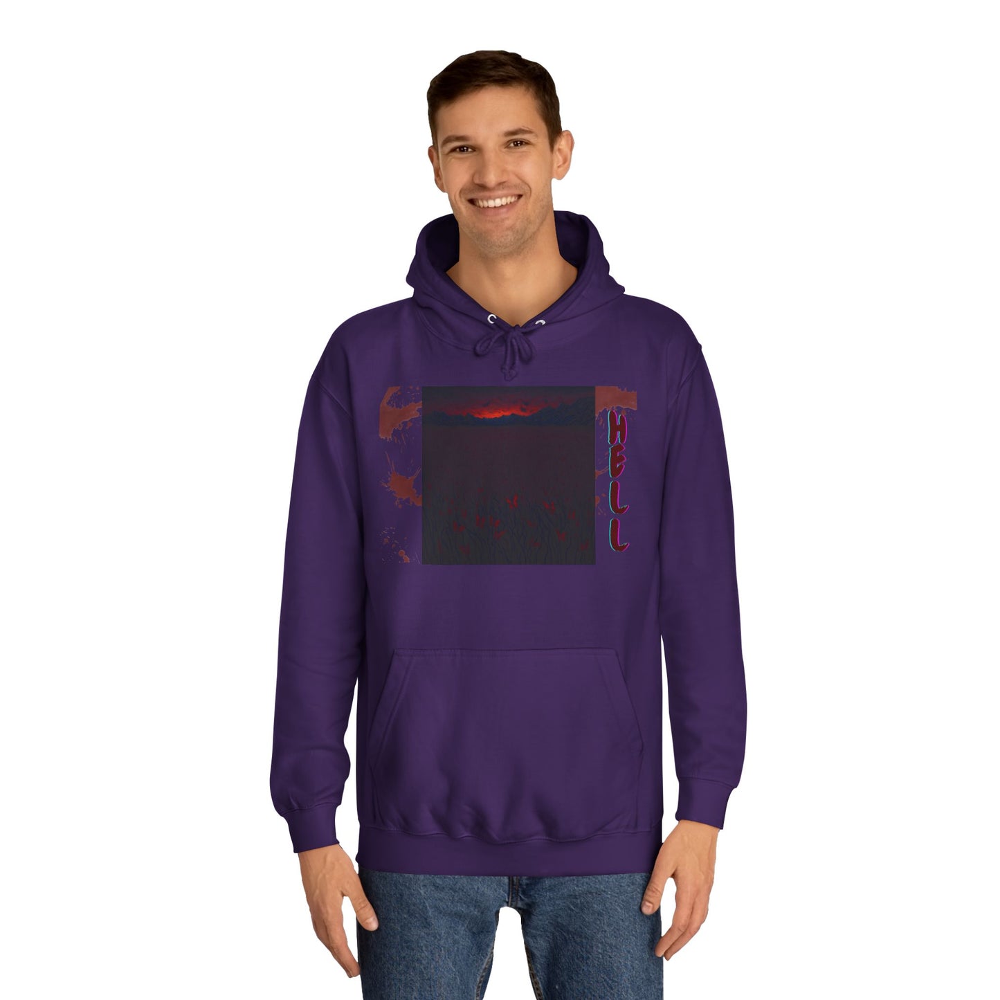 Hell or Paradise Graphic Unisex College Hoodie