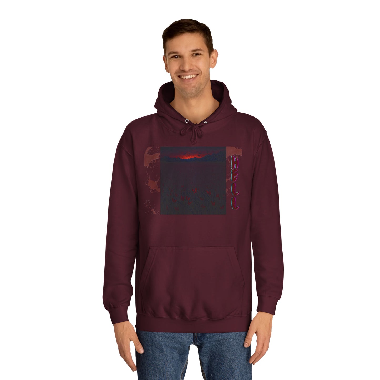 Hell or Paradise Graphic Unisex College Hoodie