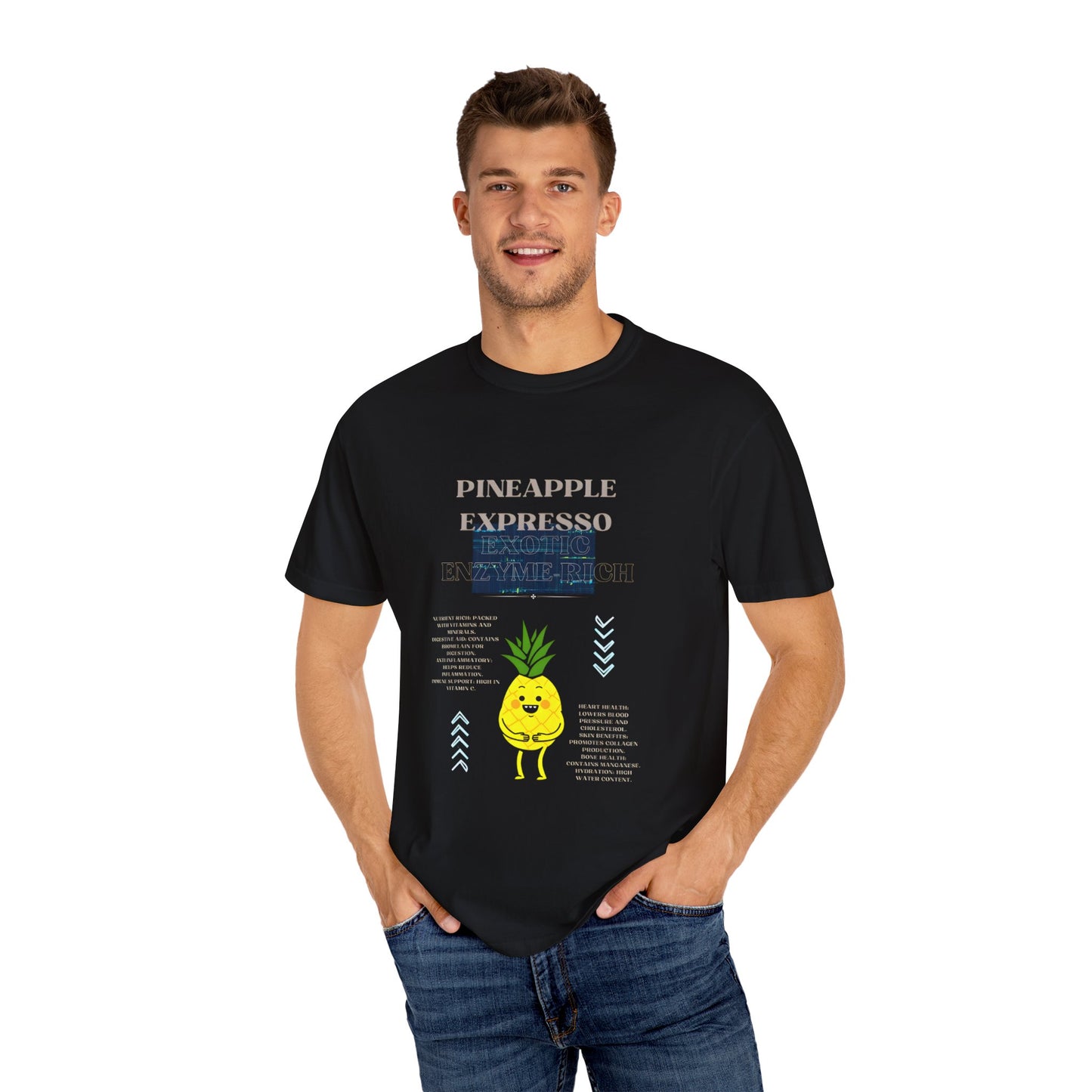 Pineapple Expresso Graphic Unisex Garment-Dyed T-shirt