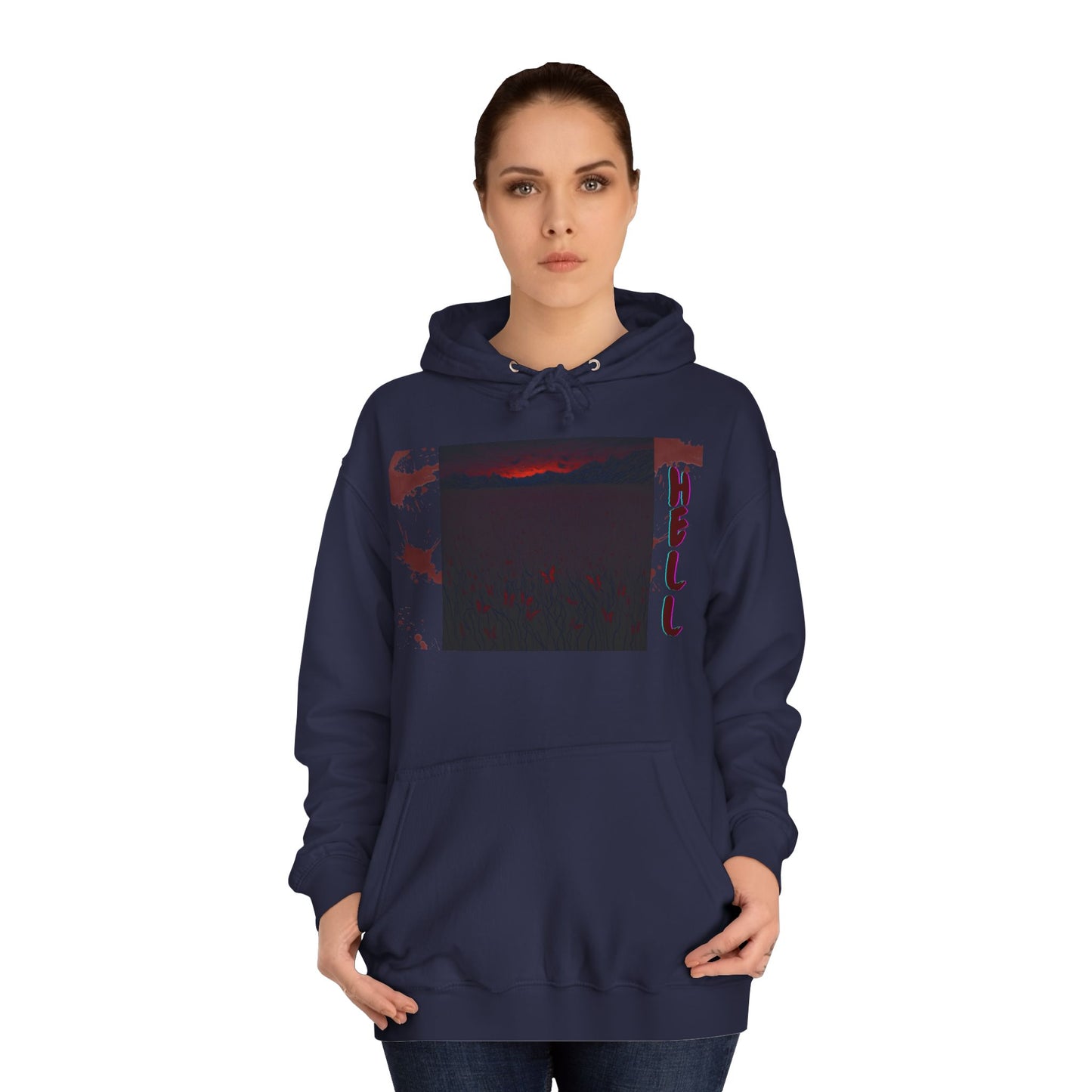 Hell or Paradise Graphic Unisex College Hoodie