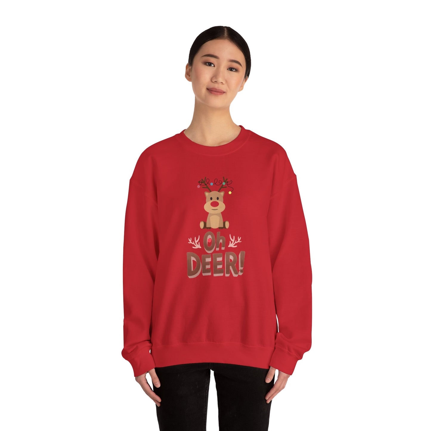 Oh Deer, Tangled Cheer Unisex Crewneck Christmas Sweatshirt