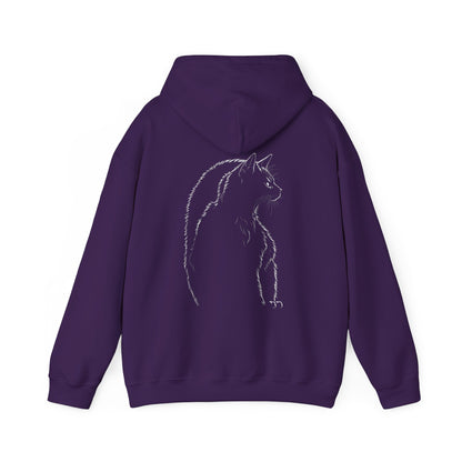 Silhouette Cat  Unisex Heavy Blend™ Hooded Sweatshirt