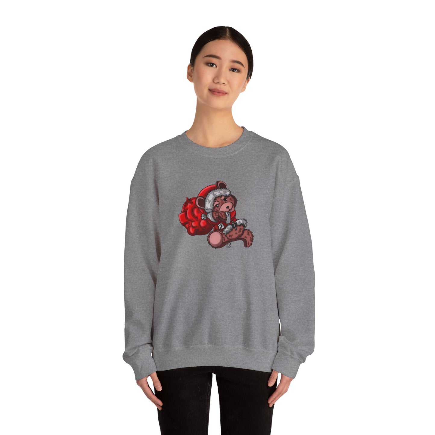 Jolly Paws Santa Bear Unisex Crewneck Christmas Sweatshirt