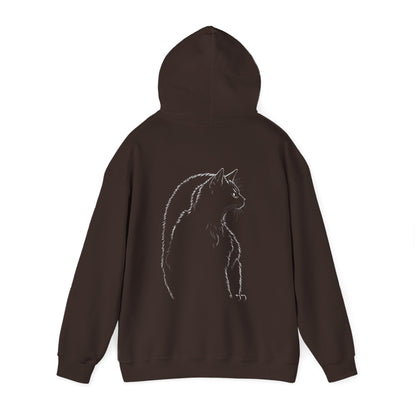 Silhouette Cat  Unisex Heavy Blend™ Hooded Sweatshirt