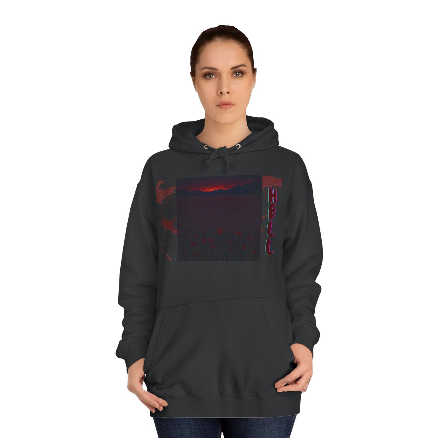 Hell or Paradise Graphic Unisex College Hoodie