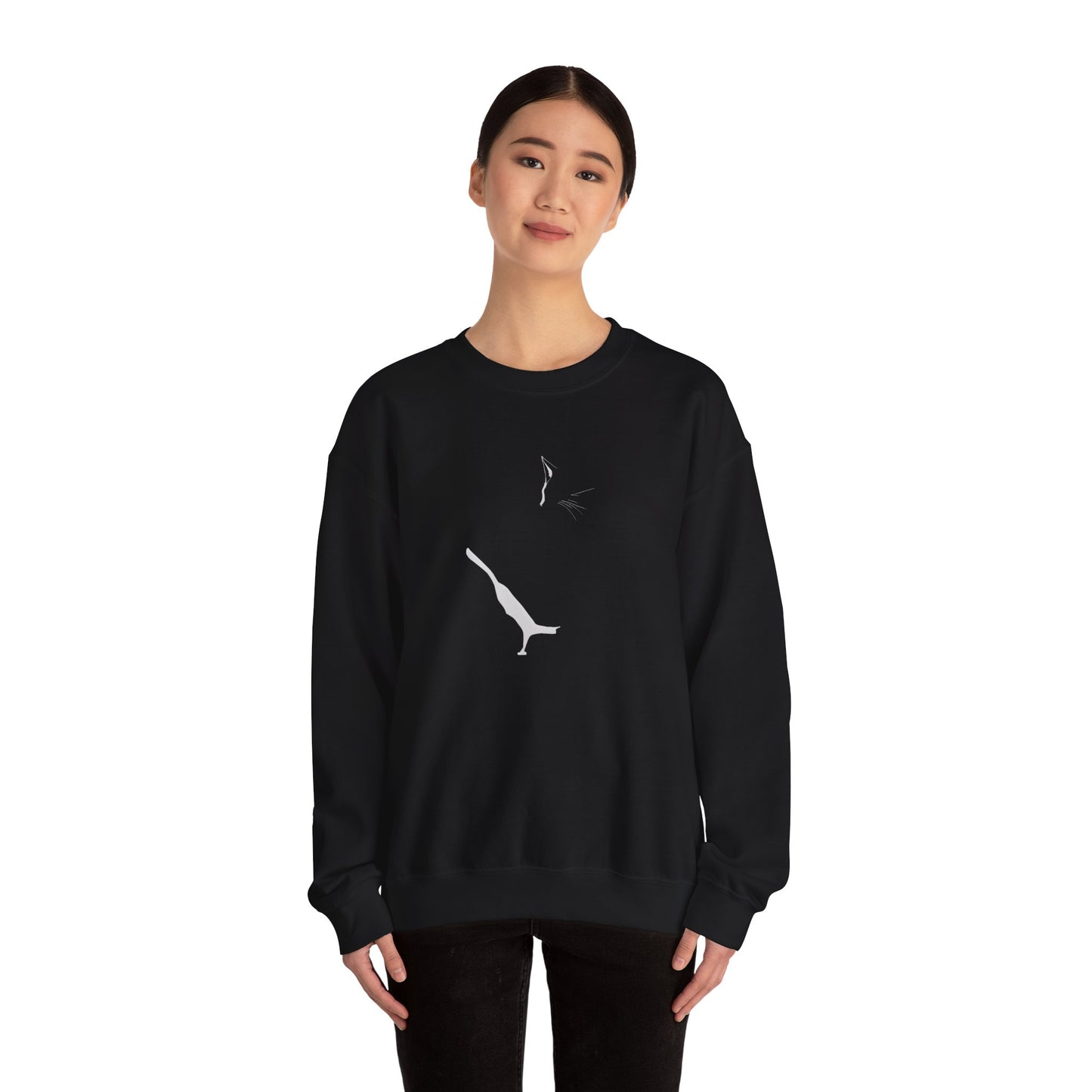 Whiskers in Shadow Unisex Heavy Blend™ Crewneck Graphic Sweatshirt