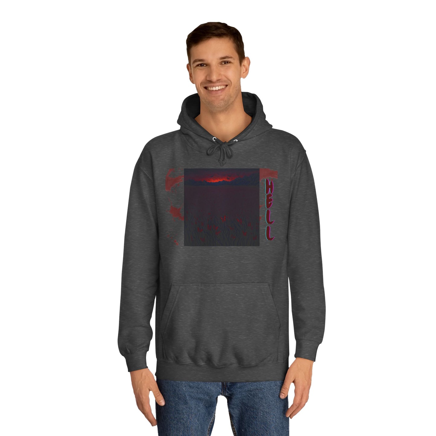 Hell or Paradise Graphic Unisex College Hoodie