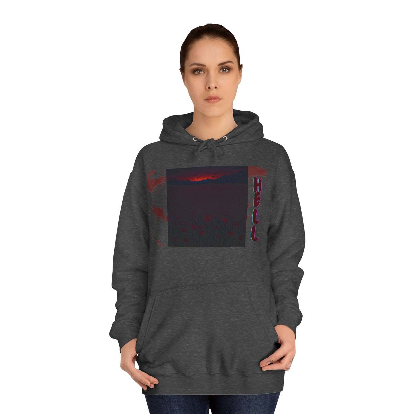 Hell or Paradise Graphic Unisex College Hoodie