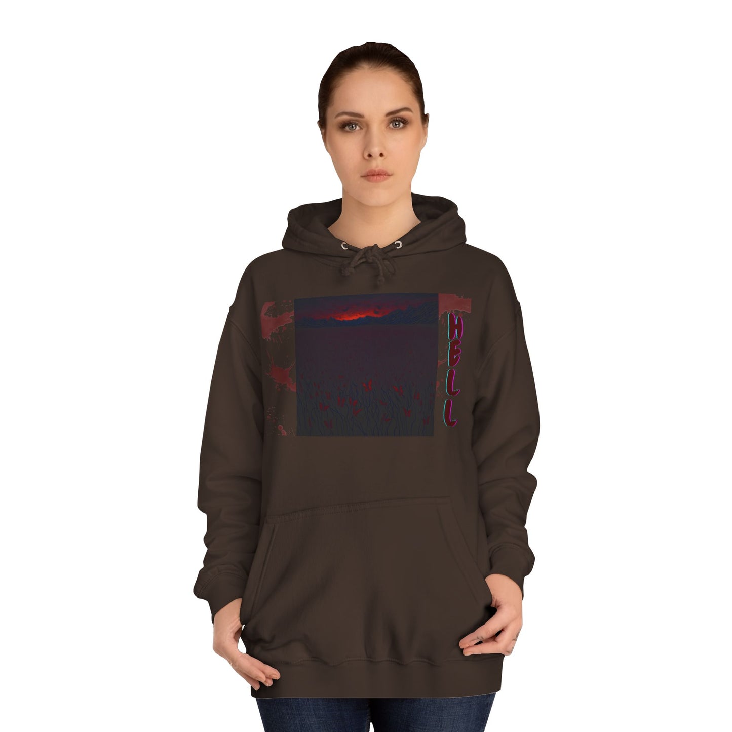 Hell or Paradise Graphic Unisex College Hoodie