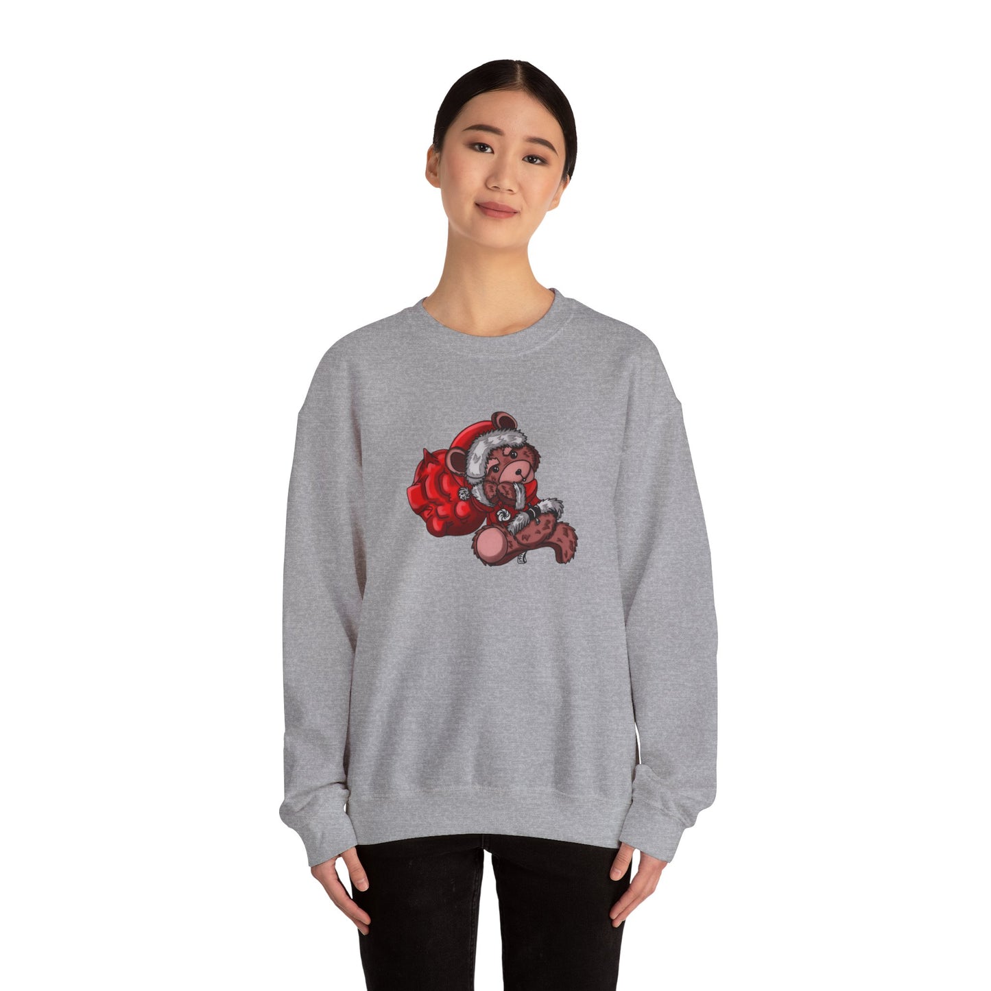 Jolly Paws Santa Bear Unisex Crewneck Christmas Sweatshirt