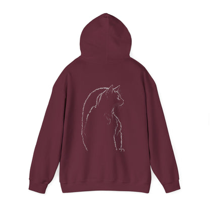 Silhouette Cat  Unisex Heavy Blend™ Hooded Sweatshirt