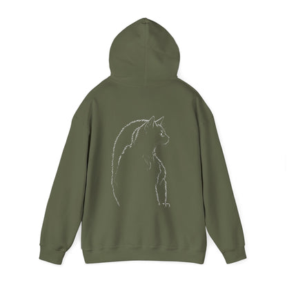 Silhouette Cat  Unisex Heavy Blend™ Hooded Sweatshirt