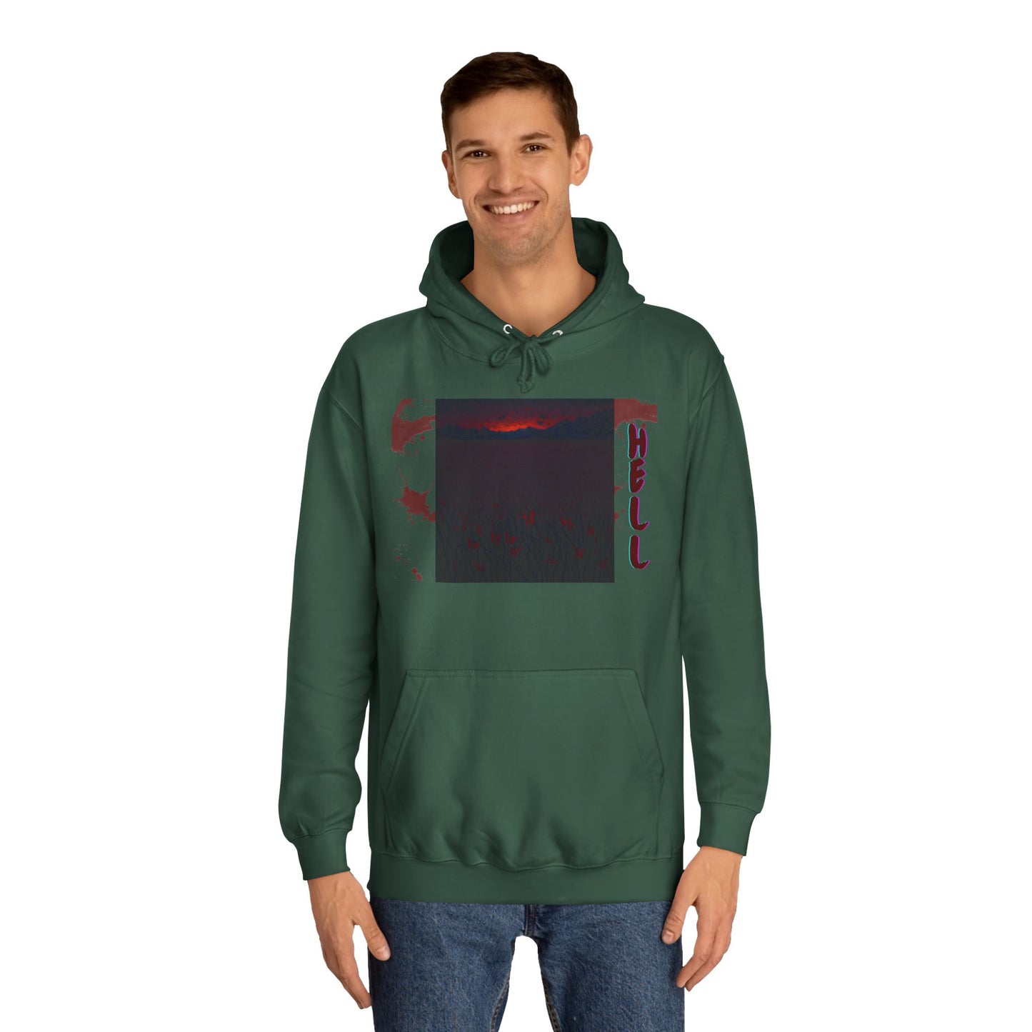 Hell or Paradise Graphic Unisex College Hoodie