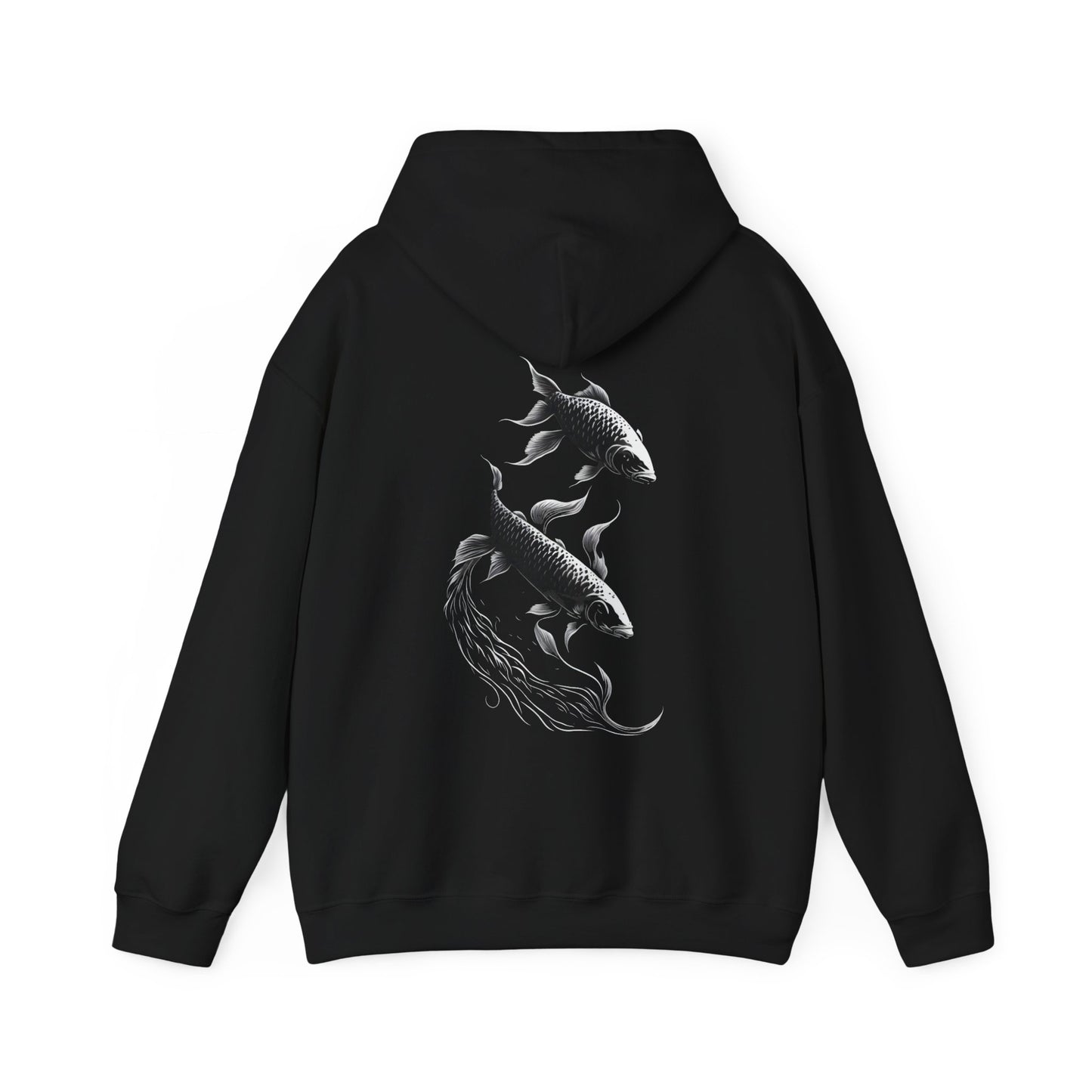 Swimming Together Silhouette Fish  Unisex Heavy Blend™ Hooded Sweatshirt