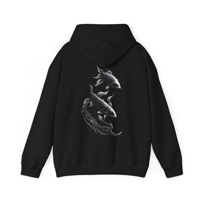 Swimming Together Silhouette Fish  Unisex Heavy Blend™ Hooded Sweatshirt
