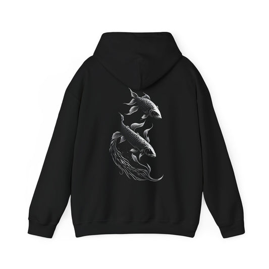 Swimming Together Silhouette Fish  Unisex Heavy Blend™ Hooded Sweatshirt