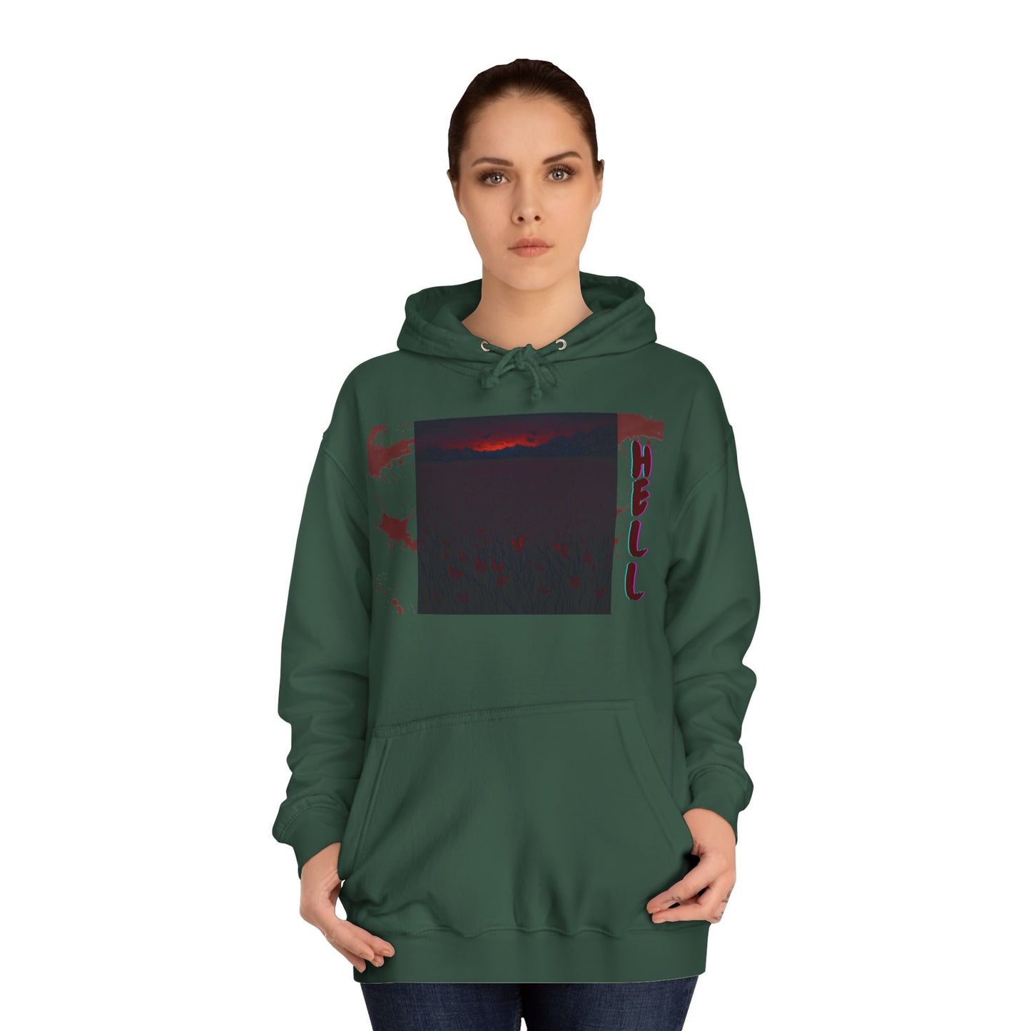 Hell or Paradise Graphic Unisex College Hoodie