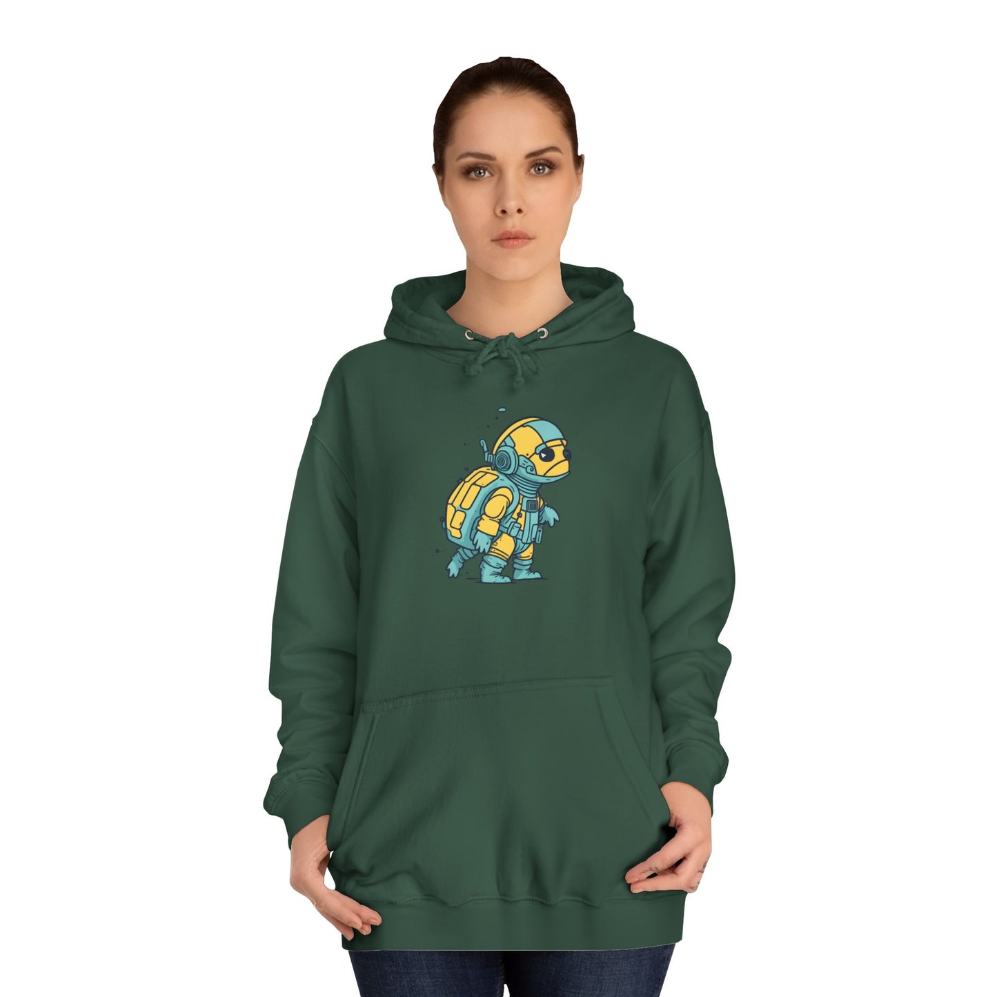 Cosmic Voyager Turtle Unisex College Hoodie