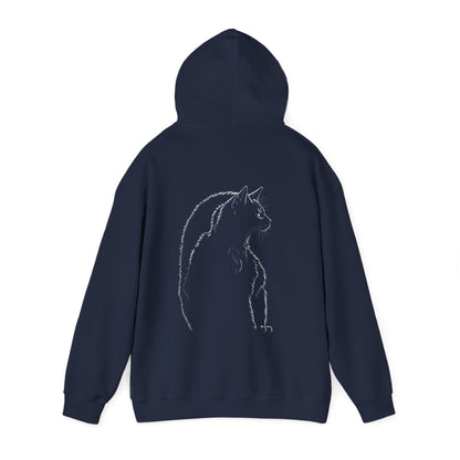 Silhouette Cat  Unisex Heavy Blend™ Hooded Sweatshirt