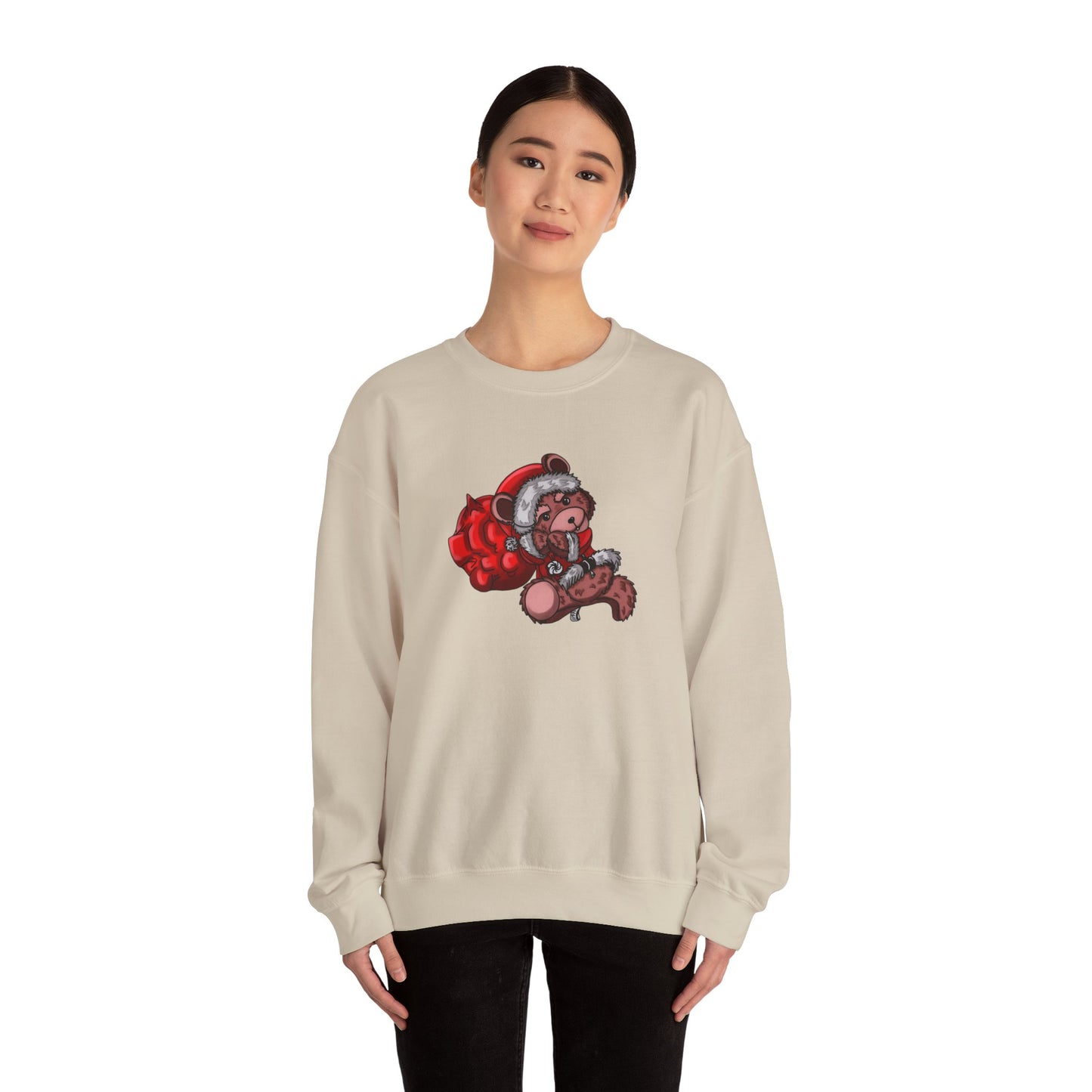 Jolly Paws Santa Bear Unisex Crewneck Christmas Sweatshirt