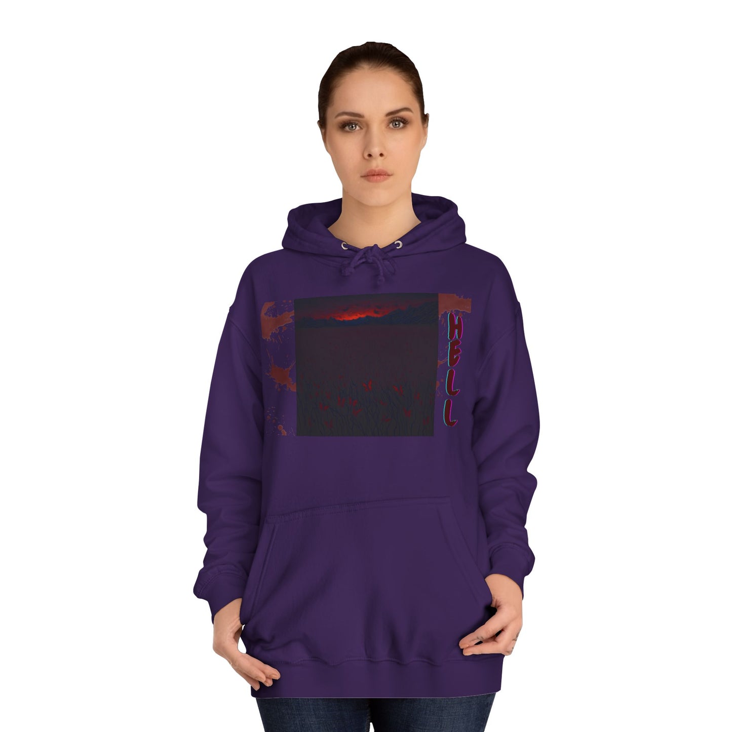 Hell or Paradise Graphic Unisex College Hoodie