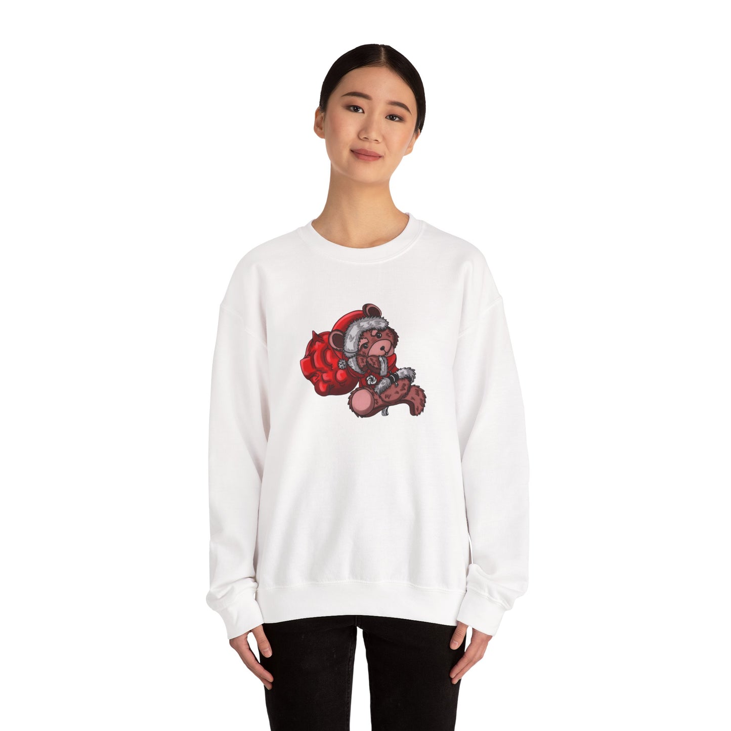 Jolly Paws Santa Bear Unisex Crewneck Christmas Sweatshirt