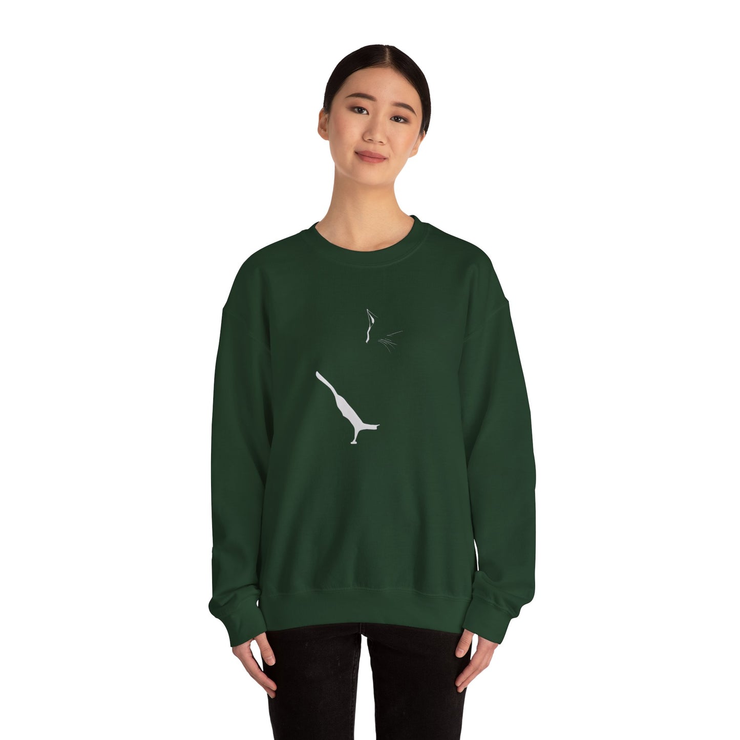 Whiskers in Shadow Unisex Heavy Blend™ Crewneck Graphic Sweatshirt