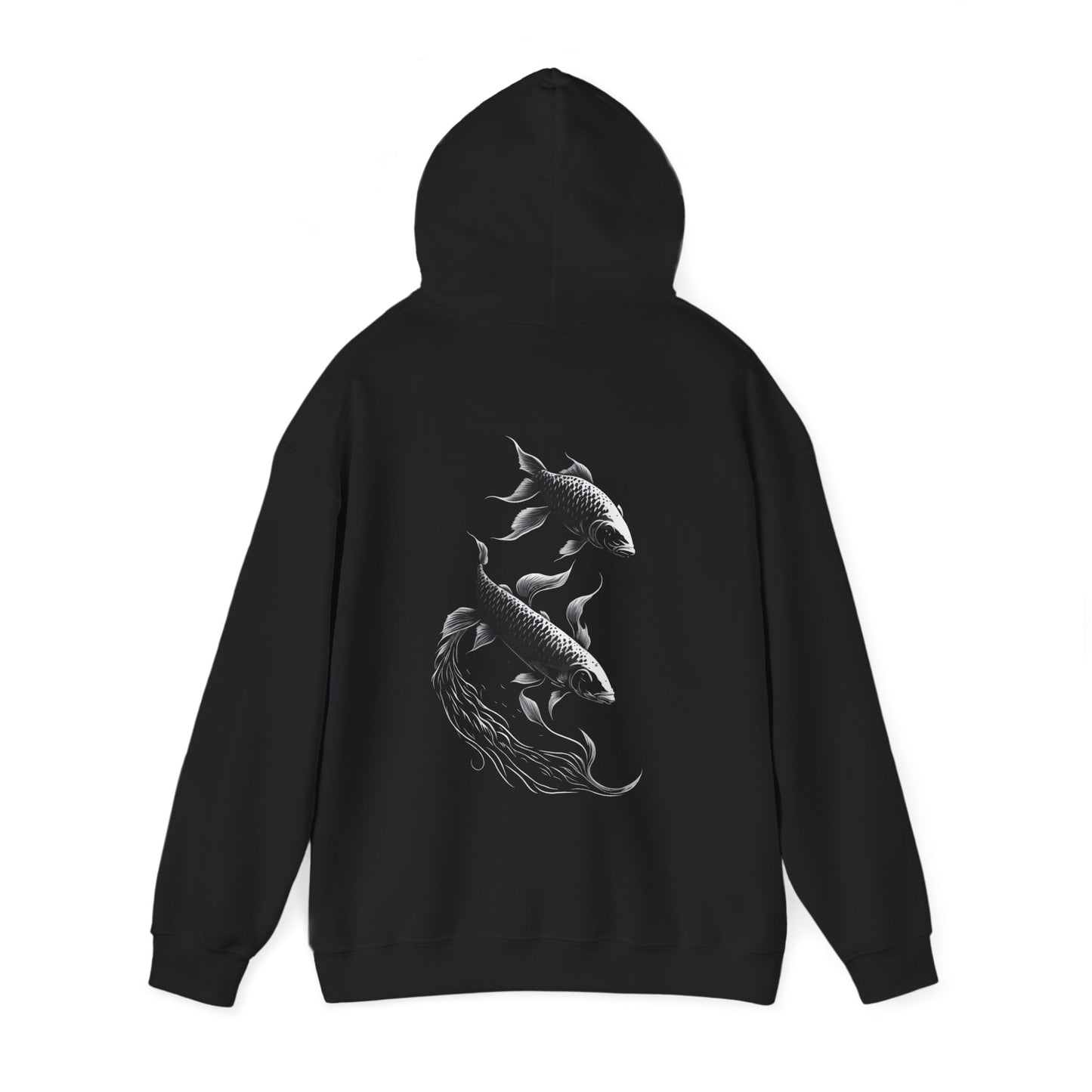 Swimming Together Silhouette Fish  Unisex Heavy Blend™ Hooded Sweatshirt