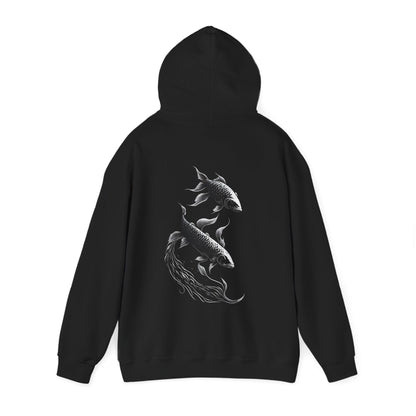 Swimming Together Silhouette Fish  Unisex Heavy Blend™ Hooded Sweatshirt
