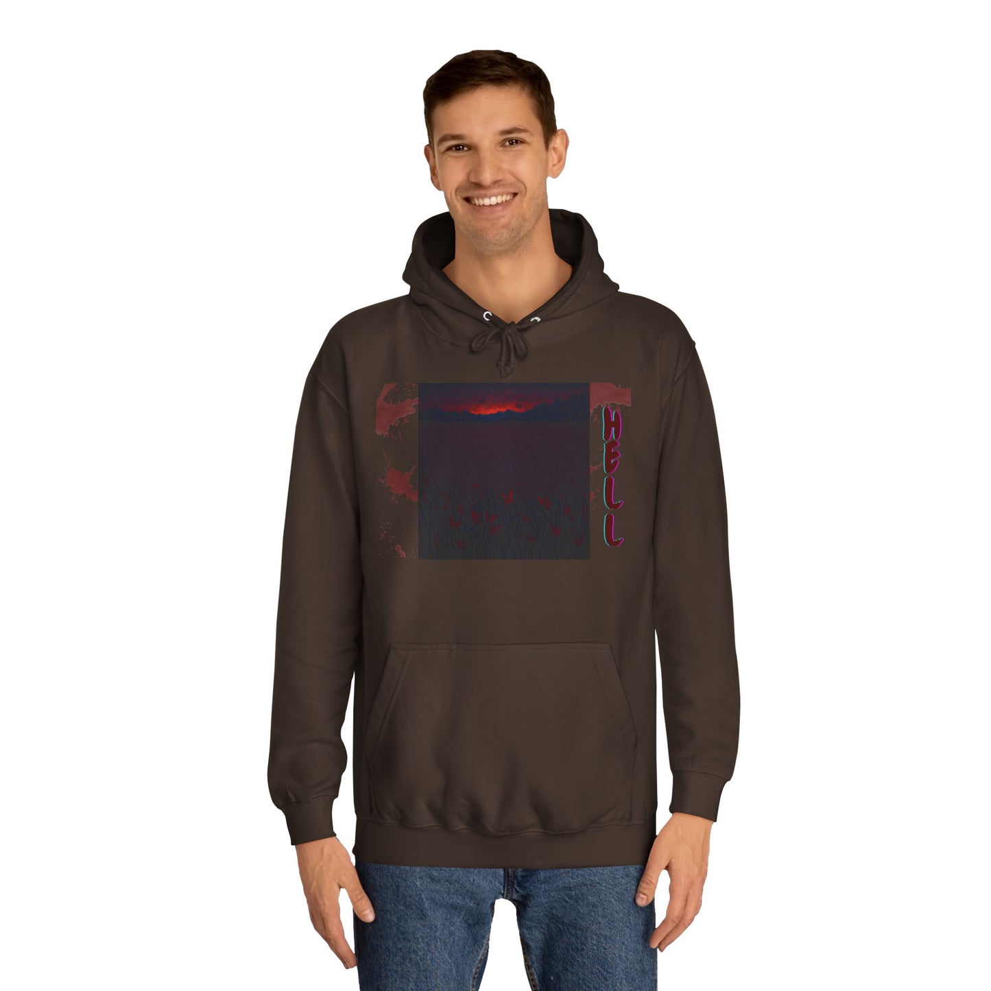 Hell or Paradise Graphic Unisex College Hoodie